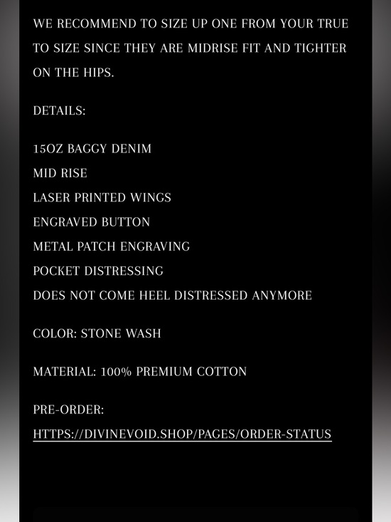 Men’s Divine Void Archangel Black Baggy Jeans, Sz 38 - Picture 11 of 14